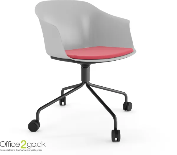 Polytone C stol - med dreibart understell og hjul - sete med polstring